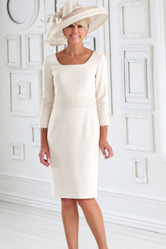 Dress Code by Veromia Embellished Detail Dress Cream DC348S