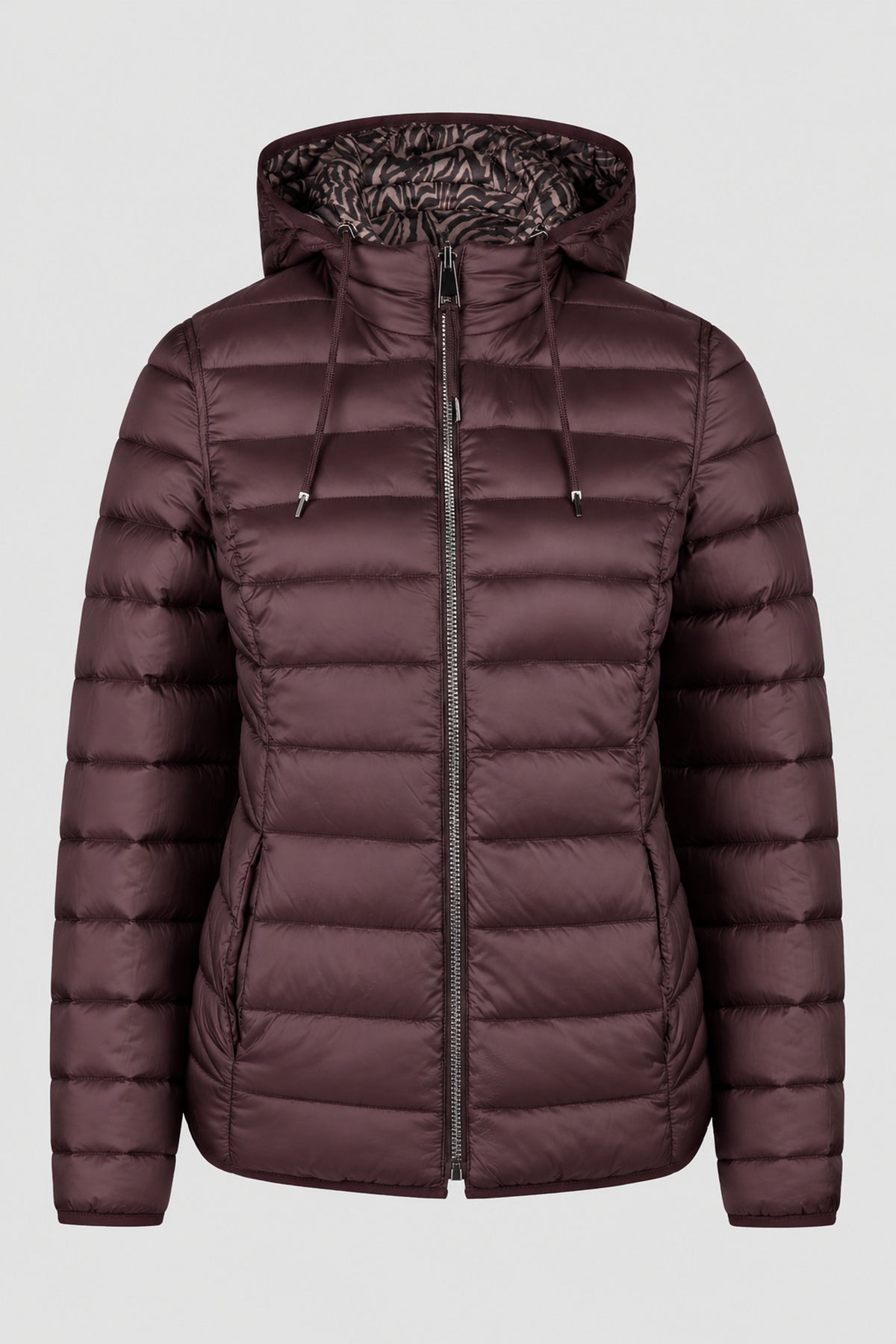 Barbara Lebek Down Free Reversible Hooded Jacket Burgundy 11020062-270