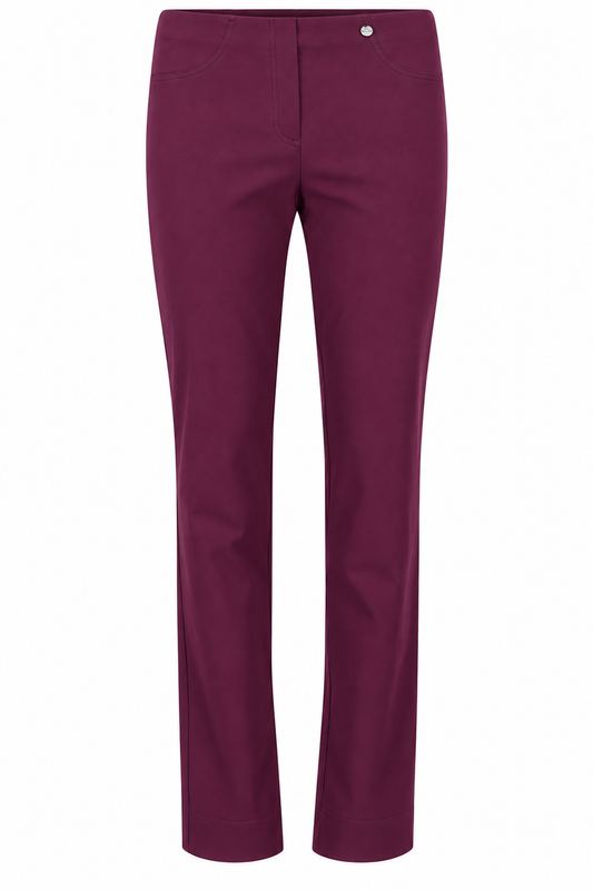 Robell Bella Fleece Lined Full Length Trousers Purple 51559-54025-580- 31" Leg