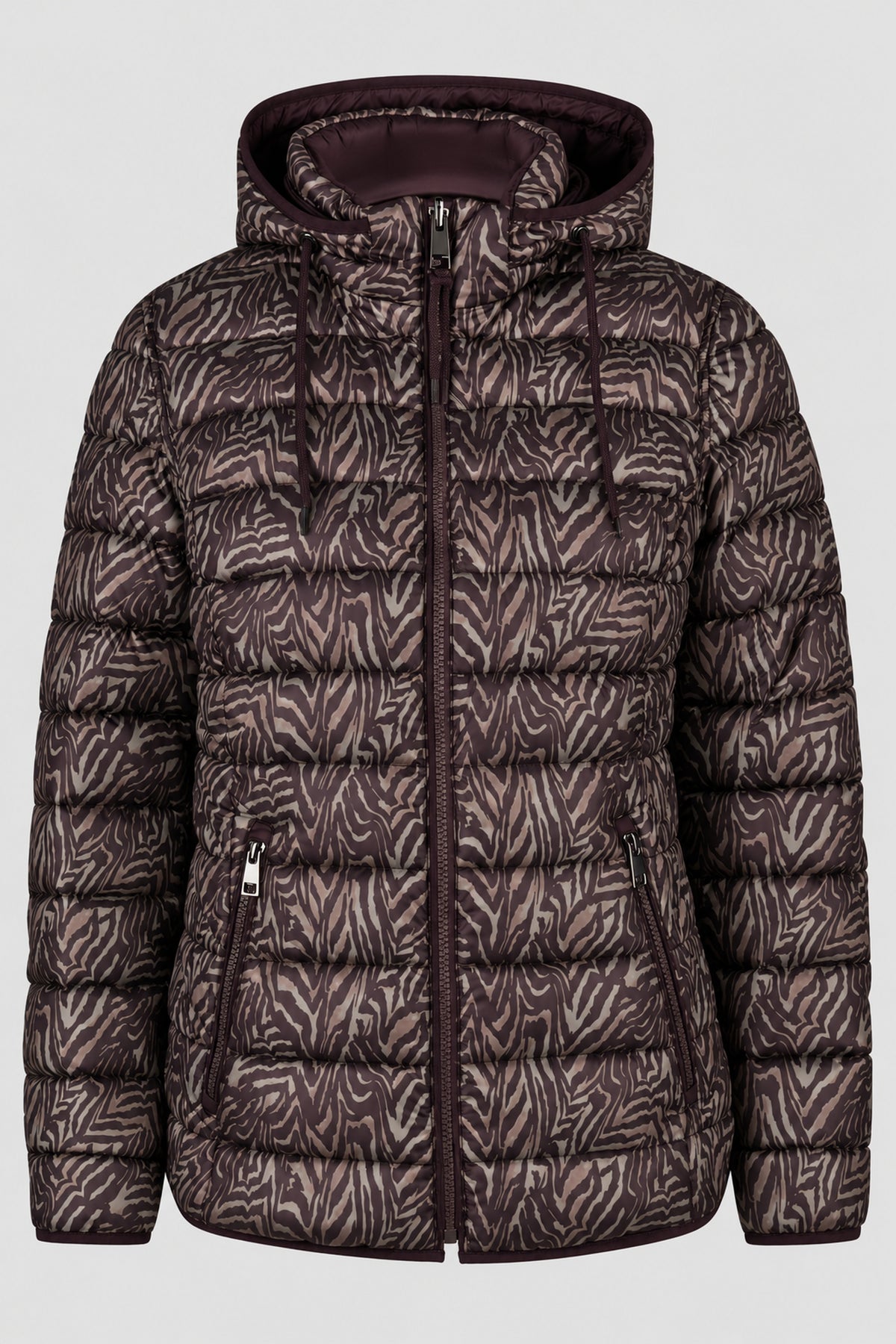 Barbara Lebek Down Free Reversible Hooded Jacket Burgundy 11020062-270