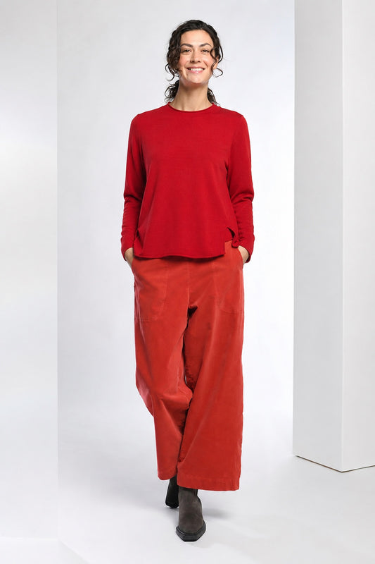 Vetono Split Hem Sweater Deep Red 9633-025-518
