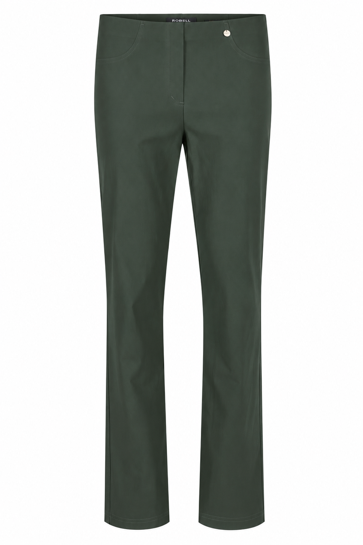 Robell Bella Fleece Lined Short Length Trousers Dark Green 51559-54025-189S - 29" Leg